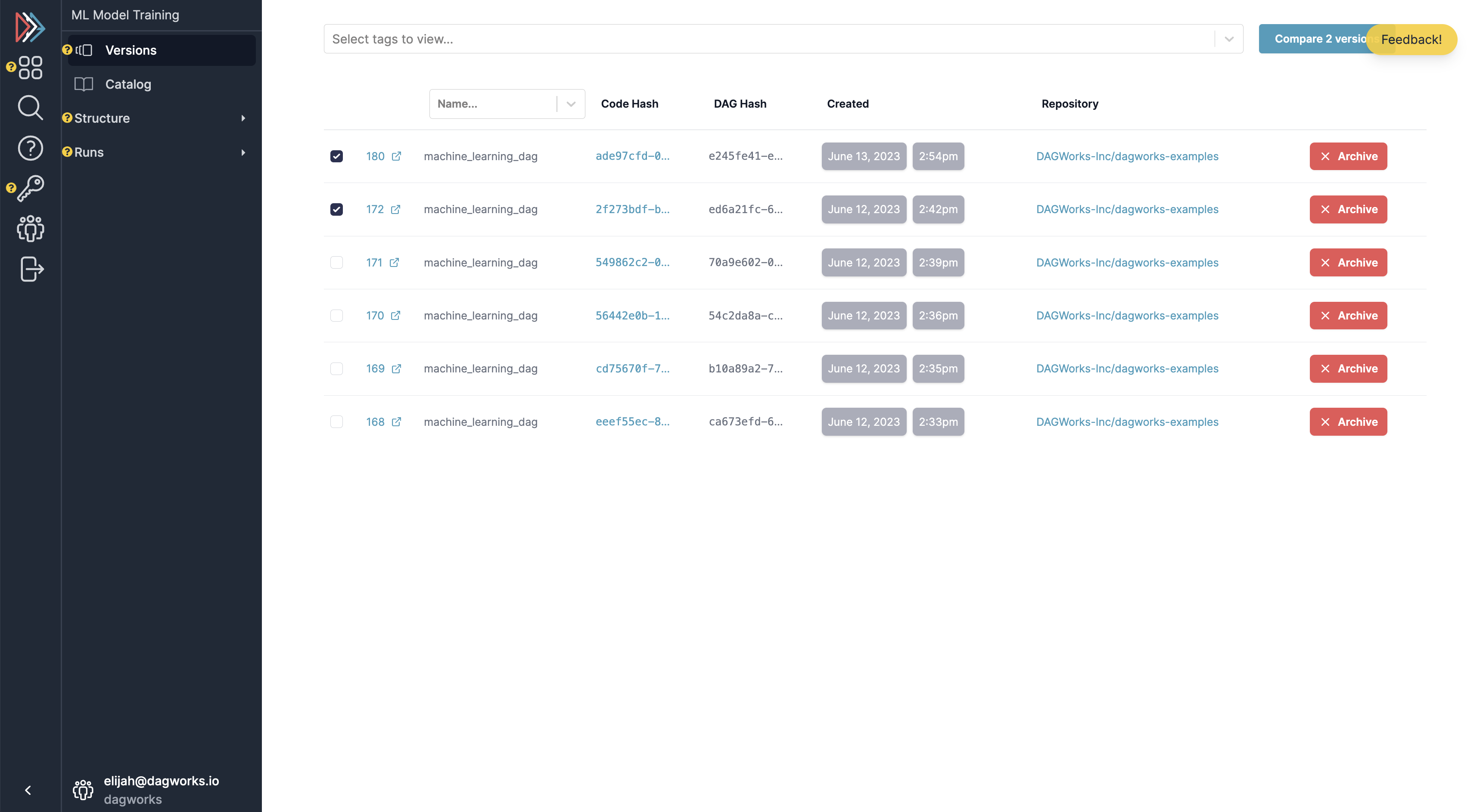 DAG Version Tracking